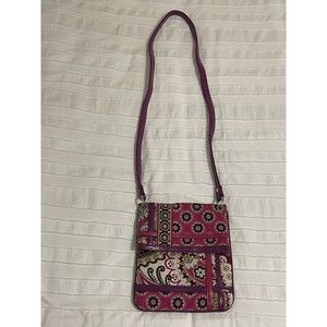 Vera Bradley Very Berry Paisley Flipster Frill Crossbody EUC